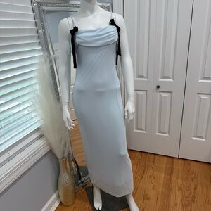 Target Strapless White Dress with Black Ties